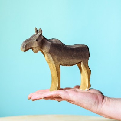 Non-Toxic Painted Moose Family - Safe and Educational Toys