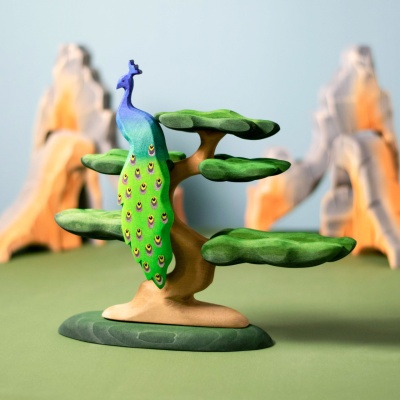 Educational Wooden Peacock Figure for Play