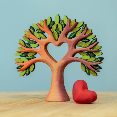 Unique Heart-Shaped Tree Wooden Figurine by BumbuToys