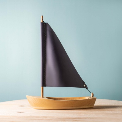 Elegant Sailing Boat Anthracite by BumbuToys, perfect for nautical enthusiasts.