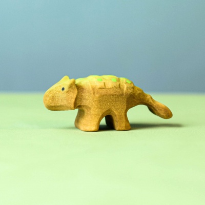 Handcrafted Wooden Ankylosaurus Baby dinosaur toy