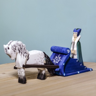 Snow Queen, Sleigh and White Horse SET