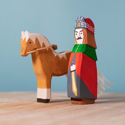 Close-up of Vlad the Impaler figure's face, highlighting stern expression