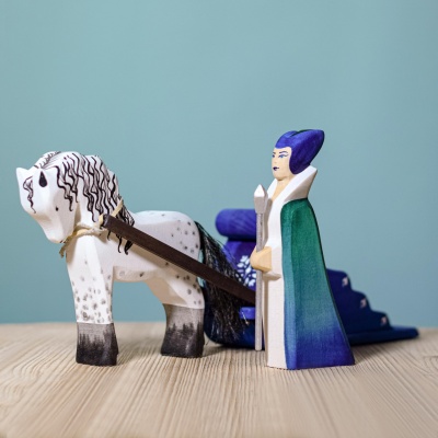 Artisanal White Horse toy by BumbuToys, capturing the freedom and power of this beloved animal.