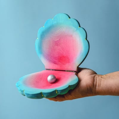 Big Shell with Pearl Wooden Toy | Eco-Friendly, Artisanal Sea