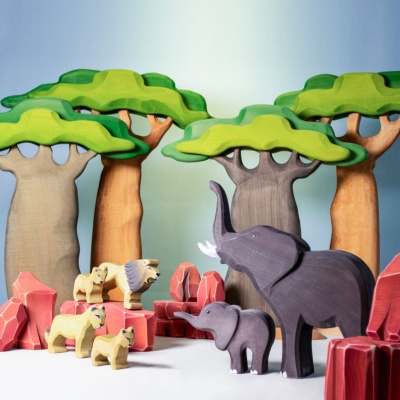Playtime turns educational with BumbuToys' Elephants and Savanna Rocks SET