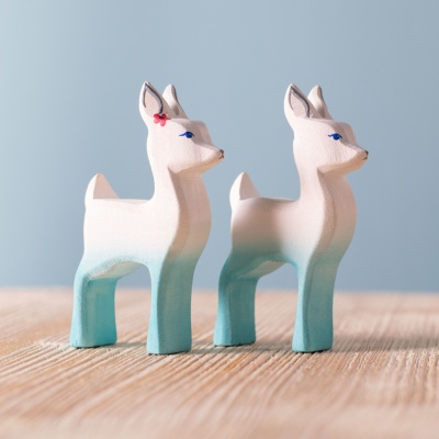 The White Blue Fawn by BumbuToys, a whimsical addition to any child's toy forest