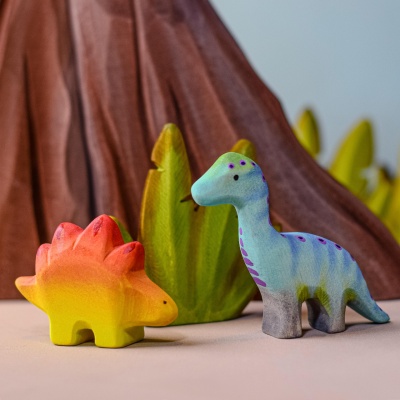 Intricately Designed Wooden Stegosaurus Baby by BumbuToys