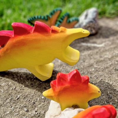 Stegosaurus Baby Wooden Figure - A Glimpse into the Prehistoric