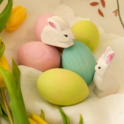 Spring celebration ring decorated with  bunnies