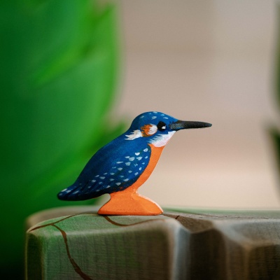 Vibrant Blue and Orange Kingfisher Toy