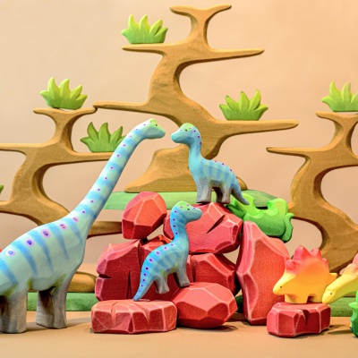 Wooden Brontosaurus Set
