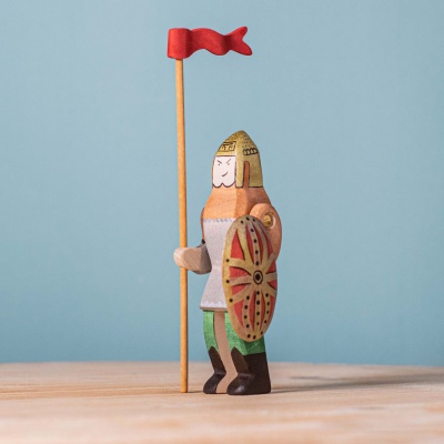 Detailed view of the Dacian Knight figure, showcasing hand-painted features and traditional armor.