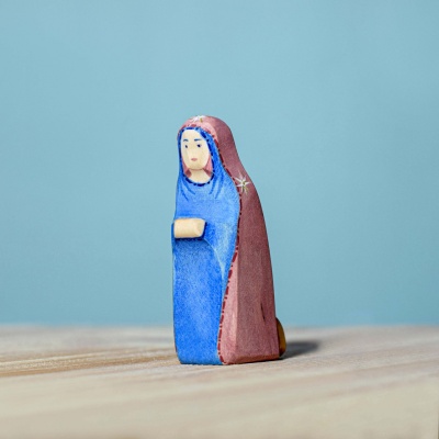 Handcrafted Saint Mary figurine by BumbuToys, perfect for nativity displays