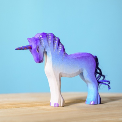 Sustainable Wooden Purple Unicorn for Imaginative Play