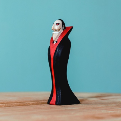 Dracula The Vampire wooden toy by Bumbu Toys, showcasing handcrafted details