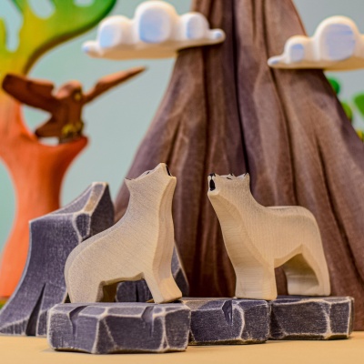 Engage with Nature - Wooden Volcano and Lava Set for Hands-On Learning