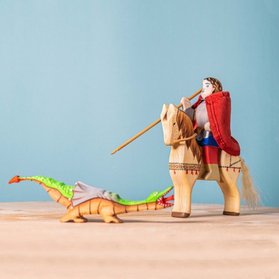 Image of the sustainable materials used to make the wooden dragon toy.