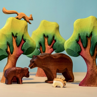 Big Brown Bear displayed on a nightstand