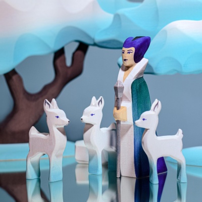 BumbuToys' White Blue Fawn, inspiring tales of mythical creatures and enchanted forests