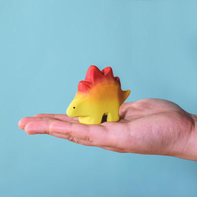 Sustainable Hand-Painted Stegosaurus Baby Toy