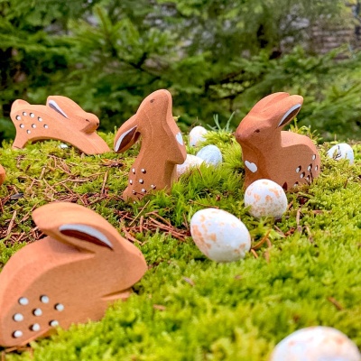 The Sitting Rabbit from BumbuToys, a hand-painted figure that's as educational as it is endearing.