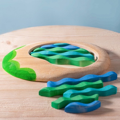 BumbuToys presents an engaging Lake and Cattails Puzzle, inviting a splash of educational fun.