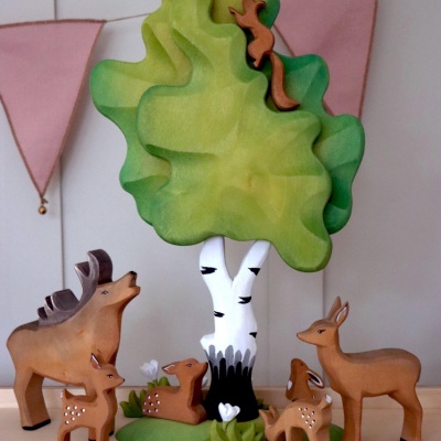 Celebrate the fullness of the season with the Large Birch Green, crafted by BumbuToys for educational play.