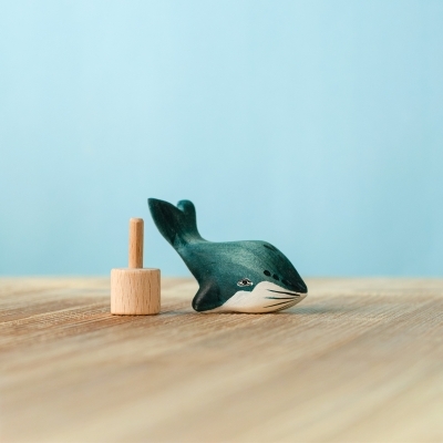 Wooden Ocean Whale Toy for Waldorf Ring | BumbuToys
