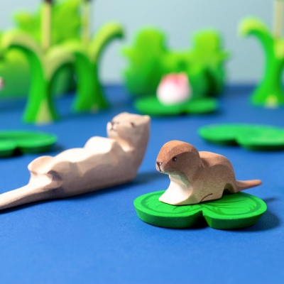 Collectible Wooden Otters by Bumbutoys