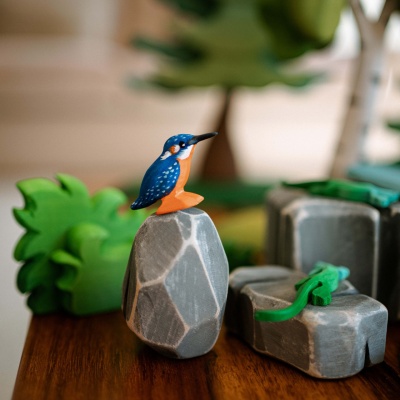 Artisan Crafted Kingfisher Wooden Figure