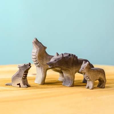 Sitting Wolf Cub as part of an educational and nature-inspired toy collection