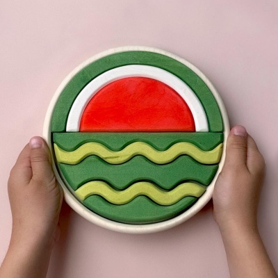 Artisanal Round Watermelon Puzzle by BumbuToys