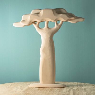 Baobab Tall Unpainted Wooden Tree | BumbuToys' Natural Elegance Series