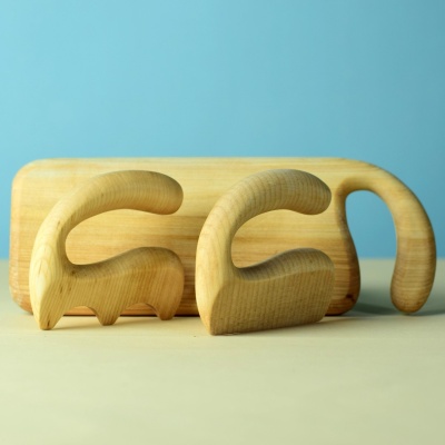 BUMBU Wooden Kitchen Set with chopper, salad spatula, and cutting board