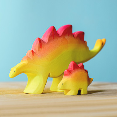 BumbuToys Wooden Stegosaurus Baby for Educational Fun