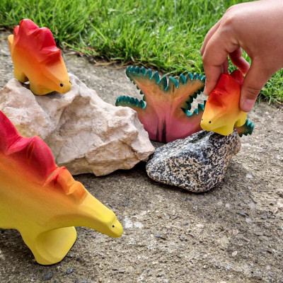 Imaginative Prehistoric Play with Wooden Stegosaurus Baby