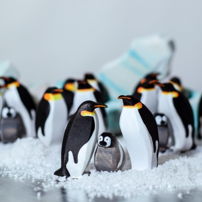 The complete Emperor Penguins SET from BumbuToys, a snapshot of life on the icy continent.