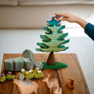 Bumbutoys Moss-Covered Rock Formation for Themed Play