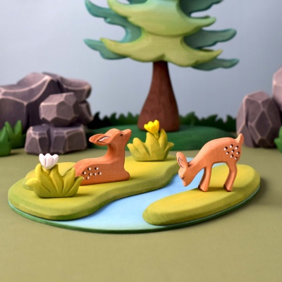 Sustainable Wooden River Playset Plate