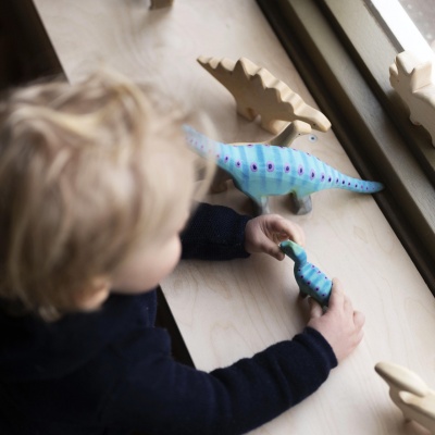 Captivating Hand-Painted Brontosaurus Set by BumbuToys