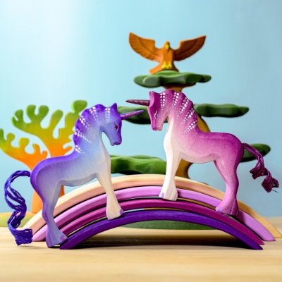 Eco-Conscious Wooden Unicorn in Radiant Pink