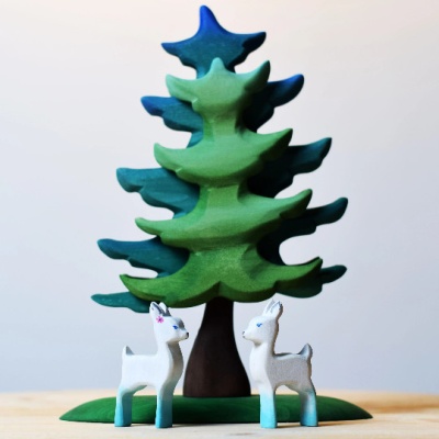 Magical White Blue Fawn figure by BumbuToys, perfect for storytelling and nature exploration