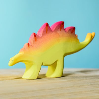 Non-Toxic Hand-Painted Stegosaurus Dinosaur Set by BumbuToys