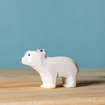 The small wooden polar bear from BumbuToys, a tiny guardian of the icy north.