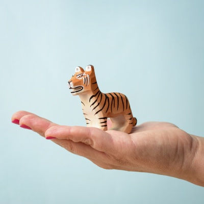 Sustainable hand-painted tiger cub toy, BumbuToys