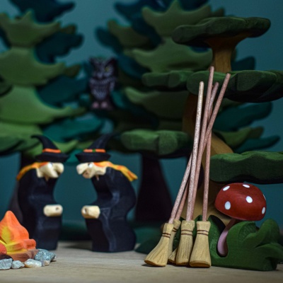 Enchanting witch and broom playset piece by BumbuToys