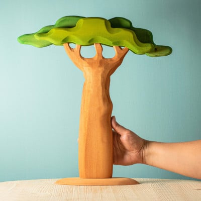 Baobab Tall Wooden Tree Figure | BumbuToys' African Savannah Series