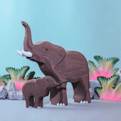 The Bimbi Elephant Small, a miniature wooden wonder by BumbuToys for young explorers
