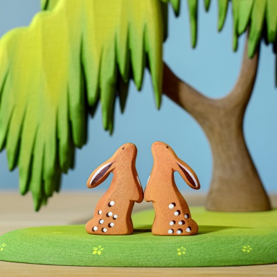 The Curious Rabbit from BumbuToys, a wooden token of nature's curiosity, crafted for joyful discovery.